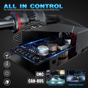 V28 130W 12000LM LED H11 H4 H1 H7 9005 Faros delanteros de coche, 6000K Sistema de iluminación automática de luz blanca para camiones, <span class=keywords><strong>SUV</strong></span>, 9-60V Compatible - Product Image 3