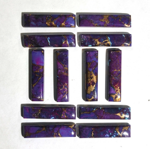 Exquisito Cabujón Rectangular de Turquesa Cobre Púrpura Natural, Gema Personalizada para la Creación de Joyería, Anillos de Calidad Premium - Product Image 1