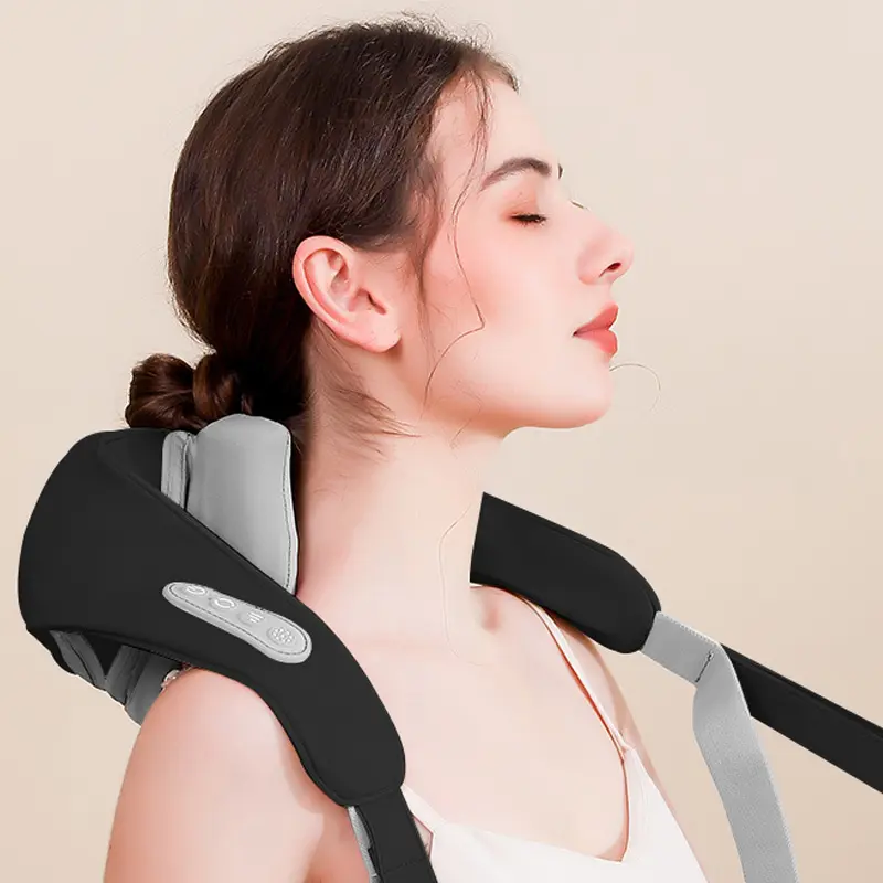 2024 Cordless 4D Mini Pillow Trapezius Rechargeable Mini Electric Vibration Expert Kneading Neck Massager Products With Heat