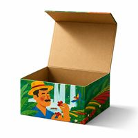 Boîte cadeau pliable magnétique en carton rigide noir, personnalisable avec logo imprimé, pour vêtements, cosmétiques, chaussures, emballage pliable
