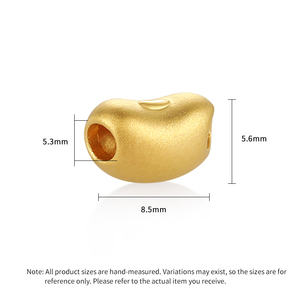 High-End Real Gold Jewelry Findings Unique Bean Shape <b>Beaded</b> Micro Components with Gold Design Exclusive and Elegant - Product Image 3