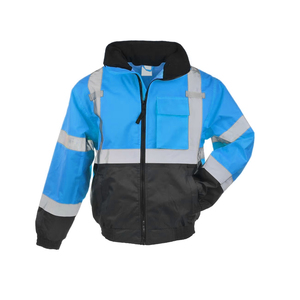 High Visibility Safety Jacket with Reflective Strips <b>Waterproof</b> Heavy Duty <b>Work</b> Jacket - Product Image 1