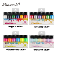 Peintures acryliques Panwenbo, 6 couleurs non toxiques, 60 ml, pour enfants, adultes, artistes, toiles, artisanat, peinture sur bois.