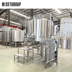 Équipement de brassage de bière et de whisky de haute qualité 1000L pour eau-de-vie de <span class=keywords><strong>malt</strong></span> simple et eau-de-vie de grain, avec cuve de mashing et de décantation 1000L et échangeur de chaleur à plaques - Product Image 1
