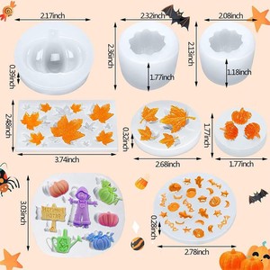 Halloween 3D Bí Ngô Maple Leaf Silicone Khuôn Set Cho Thơm Nến Xà Phòng Nhựa Tự Làm Mùa Thu Chủ Đề Bánh Trang Trí Nội Thất Mùa Thu Thu Hoạch Đảng - Product Image 3