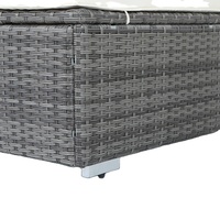 Set Meja dan Kursi Patio Modern Joyeleisure Hitam 3 Buah dari Rotan Metal dengan Bantal untuk Balkon/Taman