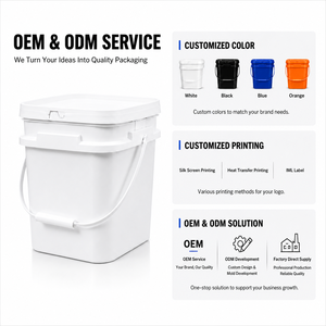 Seaux carrés en plastique pour le stockage de lessive en poudre, disponibles en 1L, 2L, 3.5L, 6L, 8L, 10L, 12L, 16L, 20L, <span class=keywords><strong>30L</strong></span> - Product Image 4