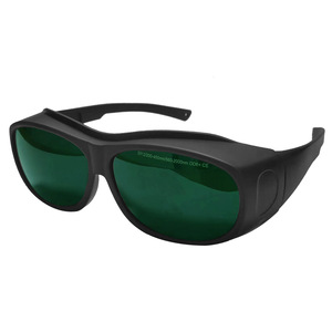 Gafas de seguridad para láser, negras, montura de 125 mm, altura de 50 mm, peso de 35 g, transmitancia de luz del 10% para protección contra la radiación - Product Image 2