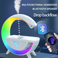 Lampe de nuit LED en forme de G avec haut-parleur Bluetooth 15W, lampe musicale sans fil, réveil, diffuseur intelligent en forme de goutte d'eau, humidificateur, usine de moules