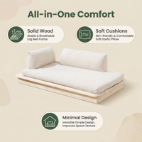 Canapé pour chien et chat en bois massif, écologique, surélevé, lavable, luxe, logo personnalisé, emballage moderne en boîte, lit pour animaux de compagnie, grands chiens, toutes saisons