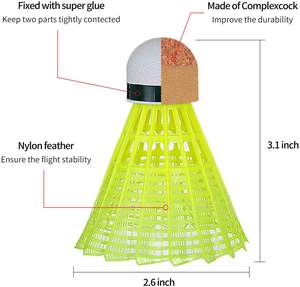 2025 Hochwertiger Gelber Nylon+Schwamm Federball Günstiger Preis Für Tägliche Spiele und Training Geeignet - Product Image 6