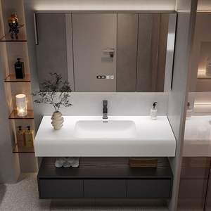 Multi color customized Keli Nai integrated basin light luxury style intelligent LED <b>mirror</b> bathroom cabinet - Product Image 1