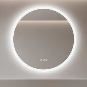 <span class=keywords><strong>Miroir</strong></span> de maquillage LED rond moderne et minimaliste avec éclairage arrière, <span class=keywords><strong>miroir</strong></span> LED mural anti-buée pour salle de bain - Product Image 2