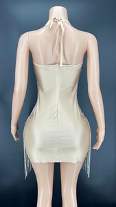 Vestido de Cristal Novance Y2244-B para Mujer, con Pedrería, Borlas, Estilo Sensual, para Club Nocturno, Fiesta, Celebridades - Product Image 5