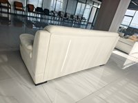 ZOYA Serie PZ031 Traditionelles Weißes PU-Leder Festes Sofa Gesamtabmessung 2000*900*900mm für Zuhause, Hotel & Apartment Wohnzimmer