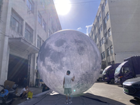 Thème de l'espace Boule de lune gonflable LED Planète Lune Ballon