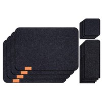 Ensemble de table à manger en RPET pliable résistant à la chaleur napperon de cuisine en feutre lot de 6