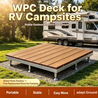 Système de terrasse modulaire AluDeck en WPC pour extérieur, design carré antidérapant, pieds réglables en acier inoxydable, options multicolores pour le jardin