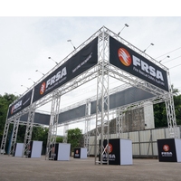 Soporte de armazón de aluminio móvil personalizado portátil, cabina de dj, pantalla exterior para plataforma de escenario