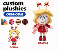 Poupée en peluche pour fille, figurine de dessin animé douce et rembourrée pour la décoration de chambre, cadeau pour enfants, poupée en peluche pour fille sur mesure