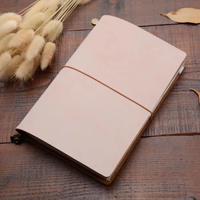 Individuell gestaltbares Leder-Notizbuch mit Thermobindung im Mini-Stil, Geschenkoption und Gürtel