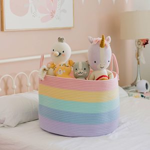 Wholesale Rainbow Blanket <b>Basket</b> for Classroom & Nursery Extra <b>Large</b> Woven Laundry <b>Basket</b> - Product Image 3