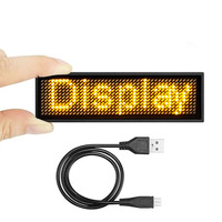 Panneau d'affichage LED à défilement programmable, badge de nom LED personnalisé flexible avec bouton