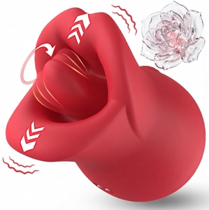 Großhandel Dildo Vibrator Vibrierender Zungen-G-Punkt-<span class=keywords><strong>Massager</strong></span> für Frauen Rosen-Design Wasserdicht USB-Aufladbar Sexspielzeug - Product Image 1