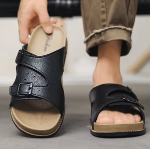 Men's Casual Dual-Use Summer <b>Sandals</b> Slippers Durable Insole Flat Design Outdoor Sports Driving Beach <b>Comfortable</b> Slip-On Shoes - Product Image 5