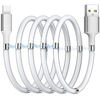 Câble USB-C magnétique de charge rapide PD 1m 3A avec blindage tressé et gaine TPE pour téléphones iOS/Android et appareils photo
