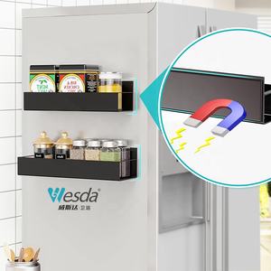 Organizador de almacenamiento de baño para el hogar WESDA, 2 piezas, cocina, Metal negro, nevera móvil, estantes magnéticos para especias para refrigerador - Product Image 4