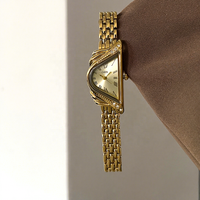Reloj de Moda para Mujer con Esfera Irregular, Diseño Exclusivo, Refinado, Elegante, Vintage, Versátil, Movimiento de Cuarzo, Caja de Aleación, Resistente al Agua 30M