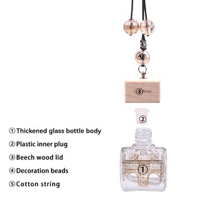 Hanging <strong>Car</strong> air Freshener Perfume <strong>Diffuser</strong> Empty Bottle <strong>Refillable</strong> Colorful Glass Essential Bottle 8ml - Product Image 4