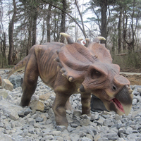 Modèle de dinosaure animatronique réaliste simulé, Triceratops géant pour parc d'aventure en plein air