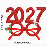 Gafas Decorativas con Temática Navideña Rojo Baya 2027, Artículos de Decoración para Fiestas, Accesorio de Disfraz para Cosplay de Navidad