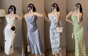 Vestido Largo Elegante de Gasa Floral para Mujer con Tirantes, Estilo Chino, Lavable, de Modal, Tendencia Verano 2026, Falda Cruzada Nueva - Product Image 4