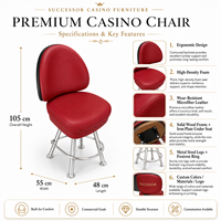Fauteuil de casino moderne SUCCESSOR pour salle de poker, machine à sous, siège pivotant réglable en cuir avec personnalisation du logo