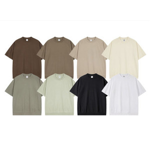 T-shirt surdimensionné personnalisé en coton épais 100 % pour homme, col montant, qualité supérieure, coupe ample et structurée, modèle vierge de luxe - Product Image 6