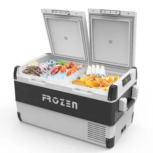 75L Dual zone dc refrigerator 12v 24v car cooler compressor portable freezer camping car fridge