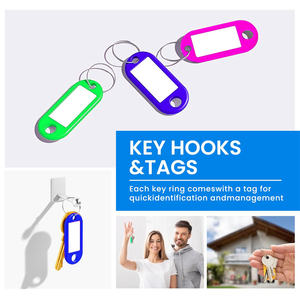 Estuche portátil con cremallera para llaves con asa, impermeable, ignífugo, carpeta para llaves con 54 ganchos y etiquetas, organizador de cajas para llaves - Product Image 6