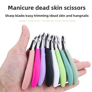 Ciseaux à cuticules en acier inoxydable et silicone, outil de manucure pour les doigts, pour éliminer les peaux mortes et les cuticules, <span class=keywords><strong>coupe</strong></span>-<span class=keywords><strong>ongles</strong></span>, pince à paronychie - Product Image 5