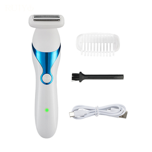 Tondeuse corporelle rechargeable pour femme, tête en acier inoxydable, finition lisse, multi-usages (bras, jambes, maillot), charge rapide, faible bruit - Product Image 1