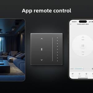 Interrupteur de rideau intelligent Zigbee Smart Home Star Feather Series, rétroéclairage OLED anti-reflet, ABS V0 universel pour Alexa pour la maison - Product Image 3