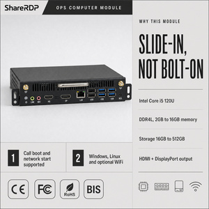 Proveedor Mayorista OEM Sharerdp, Módulo OPS <span class=keywords><strong>Intel</strong></span> <span class=keywords><strong>Core</strong></span> <span class=keywords><strong>I5</strong></span> 6300U <span class=keywords><strong>7300U</strong></span> para Pizarra Interactiva, Sala de Conferencias, Pantalla Inteligente - Product Image 2
