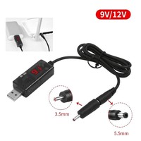 Convertidor de Voltaje 2 en 1 USB DC 5.5mm/3.5mm |   Banco de Energía de Emergencia de 5V 9V/12V para Router WiFi |   Cable trenzado para dispositivos con cámara IOS