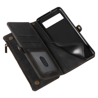 Dompet Kulit PU untuk Google Pixel 8, 9 Slot Kartu + Kantong Koin Ber-resleting, Penyangga, Pemblokir RFID, 360 °   Perlindungan