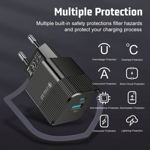 Chargeur rapide 25W à port USB-C unique, tension de sortie 20V, le plus vendu, adaptateur de voyage pour iPhone avec fonction PD pour prises UE et US - Product Image 5