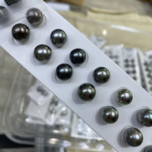 Ngọc trai Tahiti nước biển tự nhiên 10-11mm, hình tròn, hạt rời, cặp - Product Image 3