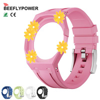 BEEFLYPOWER Bracelet de montre sport en silicone couleur bonbon personnalisé avec cadre en céramique monobloc pour Royal Pop SW