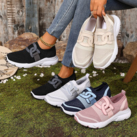 Chaussures pour femmes - Chaussures décontractées tendance en maille respirante pour le printemps/l'automne, semelle souple et légère, respirantes, grandes tailles